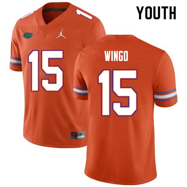 Youth #15 Derek Wingo Florida Gators College Football Jersey Orange